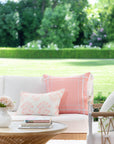 Coastal Indoor Outdoor Lumbar Pillow Cover Only, Floral, Blush Pink, 12"x20"