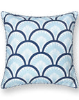 Coastal Indoor Outdoor Throw Pillow Cover Only, Tropical Ravenala Palm Tree, Baby Blue Navy, 20"x20"