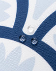 Kapalei Ravenala Scallops, Blue And White Outdoor Fabric By The Yard 57", Baby Blue