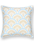 Coastal Indoor Outdoor Throw Pillow Cover Only, Tropical Ravenala Palm Tree, Baby Blue Tan, 20"x20"