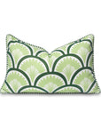 Coastal Indoor Outdoor Lumbar Pillow Cover Only, Tropical Ravenala Palm Tree, Green, 12"x20"