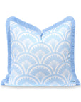 Kapalei Ravenala Scallops, Indoor/Outdoor Blue Pillow Cover, with Fringe, 20"x20"