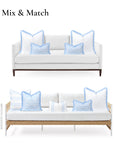 Kapalei Ravenala Scallops, Indoor/Outdoor Blue Lumbar Pillow Cover, with Fringe, 12"x20"