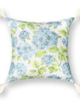 Coastal Indoor Outdoor Throw Pillow Cover Only, Sketch Hydrangea Flower, Baby Blue Green, 18"x18"
