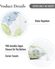 Coastal Indoor Outdoor Throw Pillow Cover Only, Sketch Hydrangea Flower, Baby Blue Green, 18"x18"