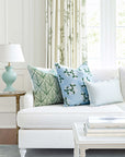 Coastal Indoor Outdoor Throw Pillow Cover Only, Hydrangea Flower A, Baby Blue, 20"x20"