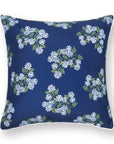 Coastal Indoor Outdoor Throw Pillow Cover Only, Hydrangea Flower, Navy Blue, 20"x20"