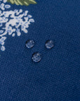 Nantess Blooming Hydrangea, Outdoor Floral Fabric By The Yard 57", White Flower on Navy Blue