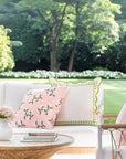 Nantess Blooming Hydrangea, Pink Outdoor Fabric By The Yard 57", White Flower on Blush Pink