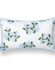 Coastal Indoor Outdoor Lumbar Pillow Cover Only, Hydrangea Flower B, Baby Blue, 12"x20"