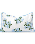 Coastal Indoor Outdoor Lumbar Pillow Cover Only, Hydrangea Flower B, Baby Blue, 12"x20"
