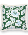 Coastal Indoor Outdoor Throw Pillow Cover Only, Tropical Hisbucs Flowers, Green Baby Blue, 20"x20"