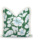 Coastal Indoor Outdoor Throw Pillow Cover Only, Tropical Hisbucs Flowers, Green Baby Blue, 20"x20"