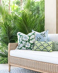 Coastal Indoor Outdoor Throw Pillow Cover Only, Tropical Hisbucs Flowers, Green Baby Blue, 20"x20"