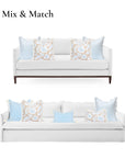 Coastal Indoor Outdoor Throw Pillow Cover Only, Tropical Hisbucs Flowers, Tan Baby Blue, 20"x20"