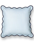 Coastal Indoor Outdoor Scalloped Throw Pillow Cover Only, Stripes B, Baby Blue, 20"x20"