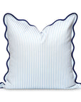 Coastal Indoor Outdoor Scalloped Throw Pillow Cover Only, Stripes B, Baby Blue, 20"x20"