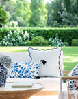 Coastal Indoor Outdoor Scalloped Throw Pillow Cover Only, Stripes B, Baby Blue, 20"x20"