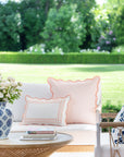 Coastline Stripes, Outdoor Pink Fabric By The Yard 57", Blush Pink