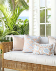 Coastal Indoor Outdoor Scalloped Throw Pillow Cover Only, Stripes, Neutral Tan, 20"x20"