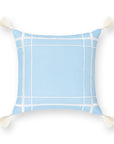 Coastal Indoor Outdoor Throw Pillow Cover Only, Line Frame, Baby Blue, 20"x20"