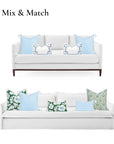 Coastal Indoor Outdoor Throw Pillow Cover Only, Line Frame, Baby Blue, 20"x20"