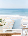 Coastal Indoor Outdoor Throw Pillow Cover Only, Line Frame, Baby Blue, 20"x20"