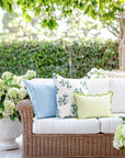Coastal Indoor Outdoor Throw Pillow Cover Only, Line Frame, Baby Blue, 20"x20"