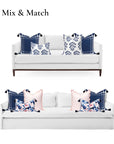 Coastal Indoor Outdoor Throw Pillow Cover Only, Line Frame, Navy Blue, 20"x20"