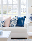 Coastal Indoor Outdoor Throw Pillow Cover Only, Line Frame, Navy Blue, 20"x20"