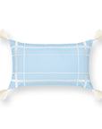 Coastal Indoor Outdoor Lumbar Pillow Cover Only, Line Frame, Baby Blue, 12"x20"