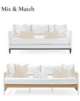 Coastal Indoor Outdoor Lumbar Pillow Cover Only, Line Frame, Neutral Tan, 12"x20"