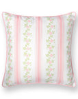 Coastal Indoor Outdoor Throw Pillow Cover Only, Stripe Floral, Blush Pink, 20"x20"