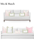 Coastal Indoor Outdoor Throw Pillow Cover Only, Stripe Floral, Blush Pink, 20"x20"