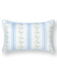 Coastal Indoor Outdoor Lumbar Pillow Cover Only, Stripe Floral, Baby Blue, 12"x20"