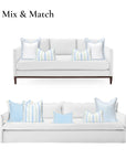 Coastal Indoor Outdoor Lumbar Pillow Cover Only, Stripe Floral, Baby Blue, 12"x20"