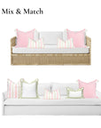 Coastal Indoor Outdoor Lumbar Pillow Cover Only, Stripe Floral, Blush Pink, 12"x20"