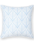 Coastal Indoor Outdoor Throw Pillow Cover Only, Geometric Leaves, Baby Blue, 20"x20"