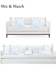 Coastal Indoor Outdoor Throw Pillow Cover Only, Geometric Leaves, Baby Blue, 20"x20"