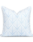 Coastal Indoor Outdoor Throw Pillow Cover Only, Geometric Leaves, Baby Blue, 20"x20"