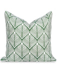 Coastal Indoor Outdoor Throw Pillow Cover Only, Geometric Leaves, Green, 20"x20"