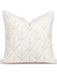Coastal Indoor Outdoor Throw Pillow Cover Only, Geometric Leaves, Neutral Tan, 20"x20"