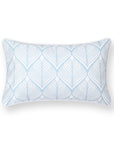 Coastal Indoor Outdoor Lumbar Pillow Cover Only, Geometric Leaves, Baby Blue, 12"x20"