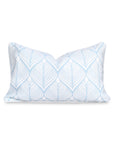 Coastal Indoor Outdoor Lumbar Pillow Cover Only, Geometric Leaves, Baby Blue, 12"x20"