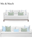 Coastal Indoor Outdoor Lumbar Pillow Cover Only, Geometric Leaves, Green, 12"x20"