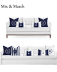 Coastal Indoor Outdoor Throw Pillow Cover Only, Nautical Yacht Anchor, Navy Blue, 18"x18"