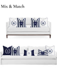 Coastal Indoor Outdoor Throw Pillow Cover Only, Nautical Yacht Stripe, Navy Blue, 18"x18"