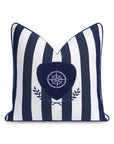 Coastal Indoor Outdoor Throw Pillow Cover Only, Nautical Yacht Stripe, Navy Blue, 18"x18"