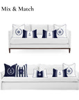 Coastal Outdoor Performance Lumbar Pillow Cover Only, Nautical Yacht Anchor, Navy Blue, 12"x20"