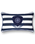 Coastal Outdoor Performance Lumbar Pillow Cover Only, Nautical Yacht Stripe, Navy Blue, 12"x20"
